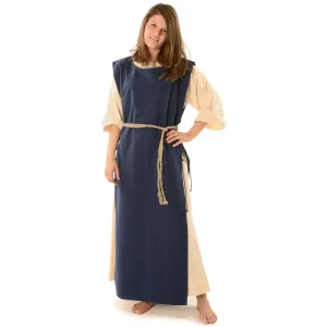 Mittelalter Skapulier Brünhild in Blau Seitenansicht