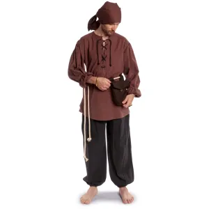 Mittelalter Hose Tristan in Schwarz Frontansicht 2