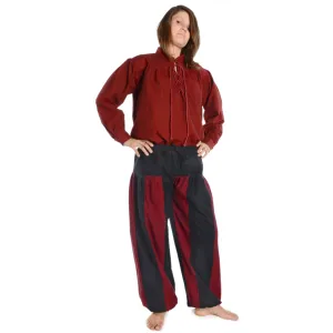 Mittelalterhose Piratenhose Damen in grün-schwarz - Frontansicht
