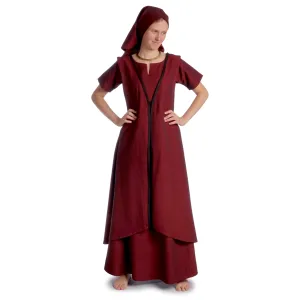 Mittelalter Überkleid vorn zum Schnüren in grün, blau und rot