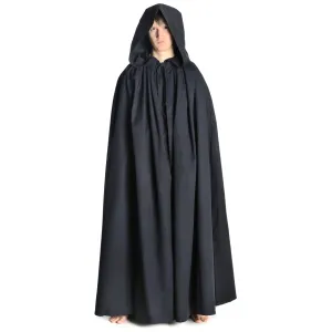Mittelalter Umhang Hildegrim in Schwarz Frontansicht