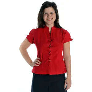 Mittelalter Bluse Gerlint in Rot Frontansicht