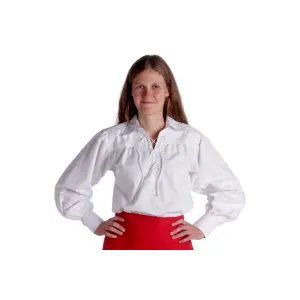 Bluse zum Schnüren mit Kragen aus reiner Baumwolle in schwarz und weiss