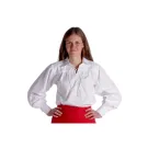 Bluse zum Schnüren mit Kragen aus reiner Baumwolle in schwarz und weiss