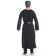 Mittelalter Tunika Siegfried lang in Schwarz Rückansicht