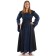 Mittelalter Kleid Liebgart in Blau-Schwarz Frontansicht 2