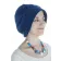 Mittelalter Haube Lunete in Blau Seitenansicht