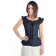 Mittelalter Bluse Kudrun in Schwarz Frontansicht